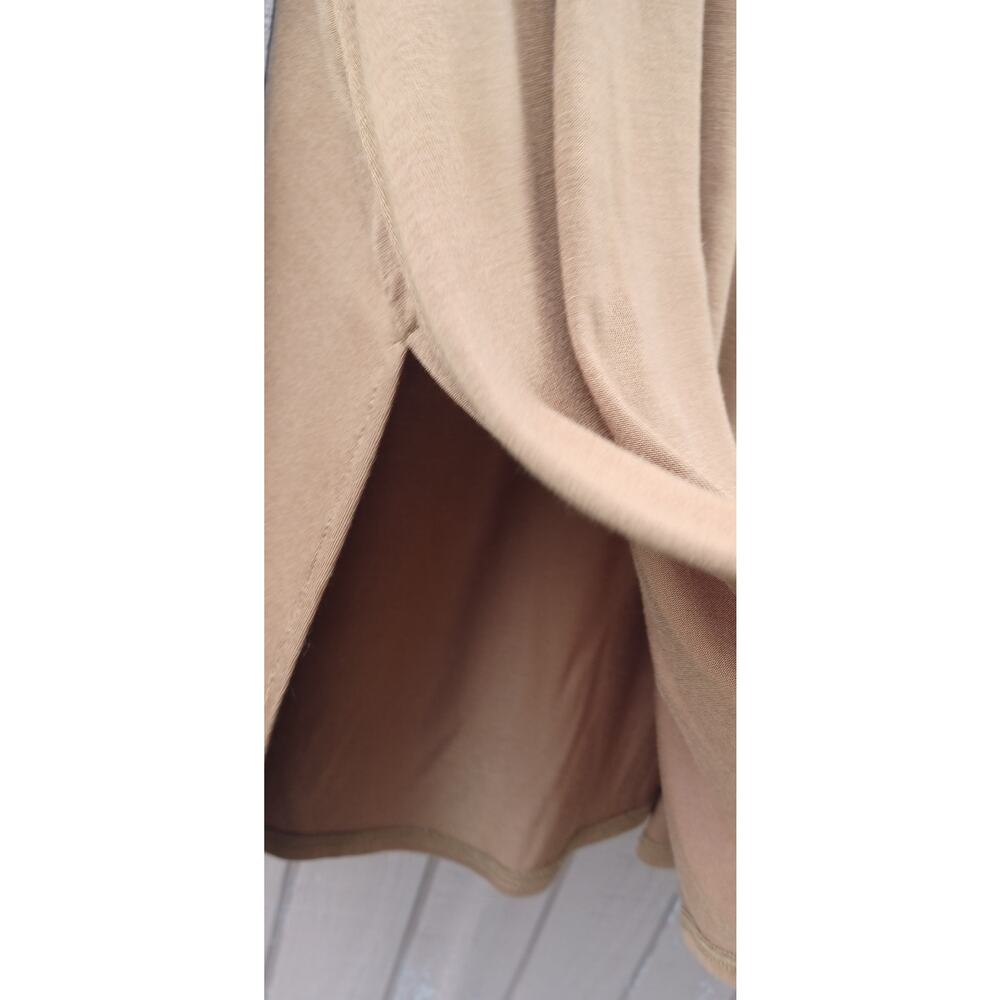 Camel Brown Oversized Tunic Top XL Lagenlook Boho Side Slit Stretch - Picture 8 of 8